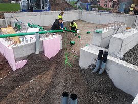 Kanalisation in der Baugrube